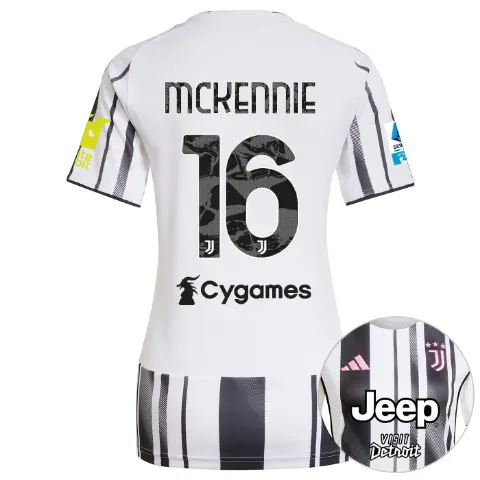 Juventus Trikots Shop – juventus heimtrikot 202526 – damen – serie a pack – 2526 – Ärmelsponsor whitebit – 16 – mckennie Trikots und mehr entdecken