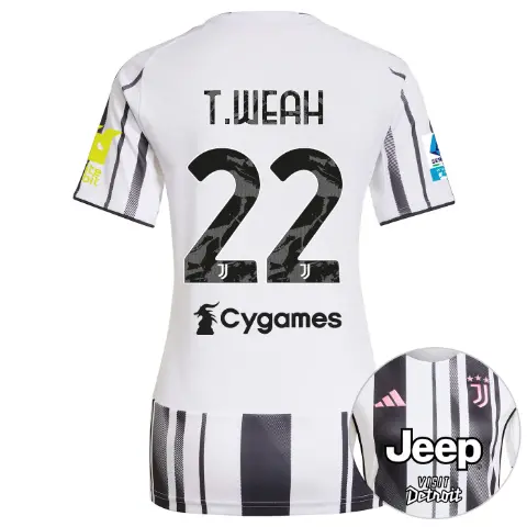 Juventus Trikots Shop – juventus heimtrikot 202526 – damen – serie a pack – 2526 – Ärmelsponsor whitebit – 22 – t.weah Trikots und mehr entdecken