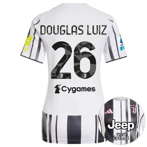 Juventus Trikots Shop – juventus heimtrikot 202526 – damen – serie a pack – 2526 – Ärmelsponsor whitebit – 26 – douglas luiz Trikots und mehr entdecken