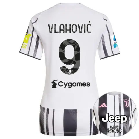 Juventus Trikots Shop – juventus heimtrikot 202526 – damen – serie a pack – 2526 – Ärmelsponsor whitebit – 9 – vlahoviĆ Trikots und mehr entdecken